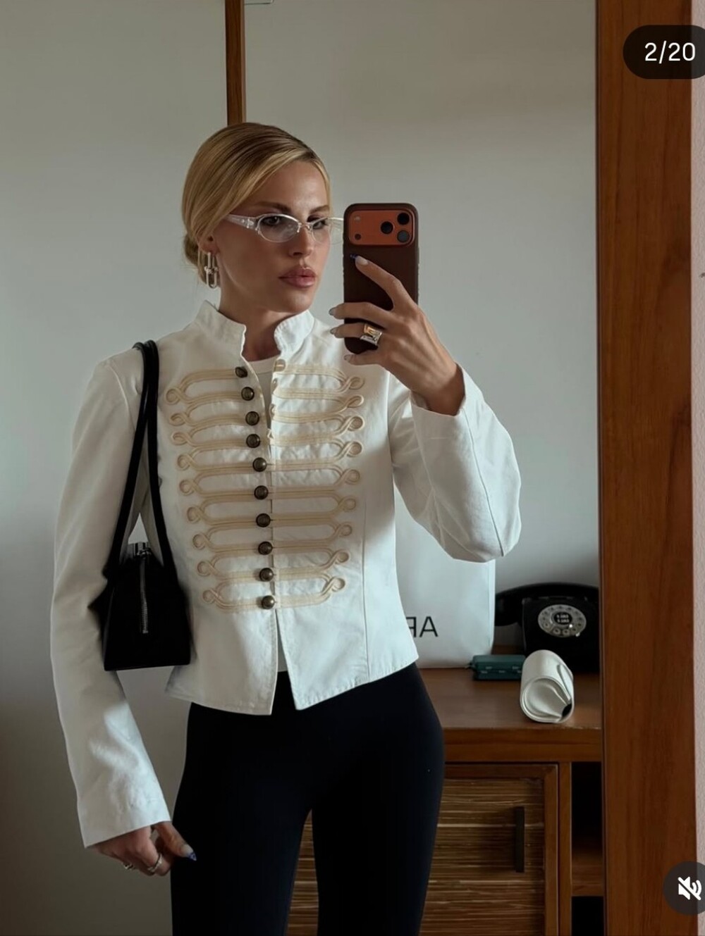 Zara Fitted Jacket With Button Details White